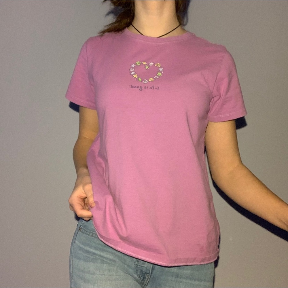 Purple Vintage Life is Good T-shirt